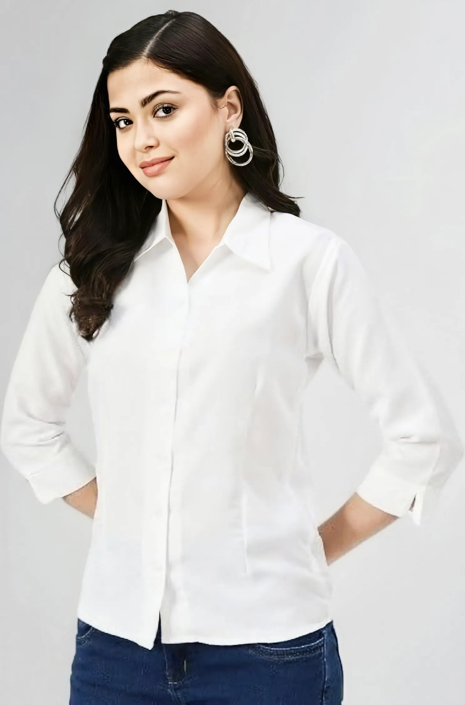Premium Lavender Crepe Casual Shirt for Women - Chic Back-Detailing & Regular Fit