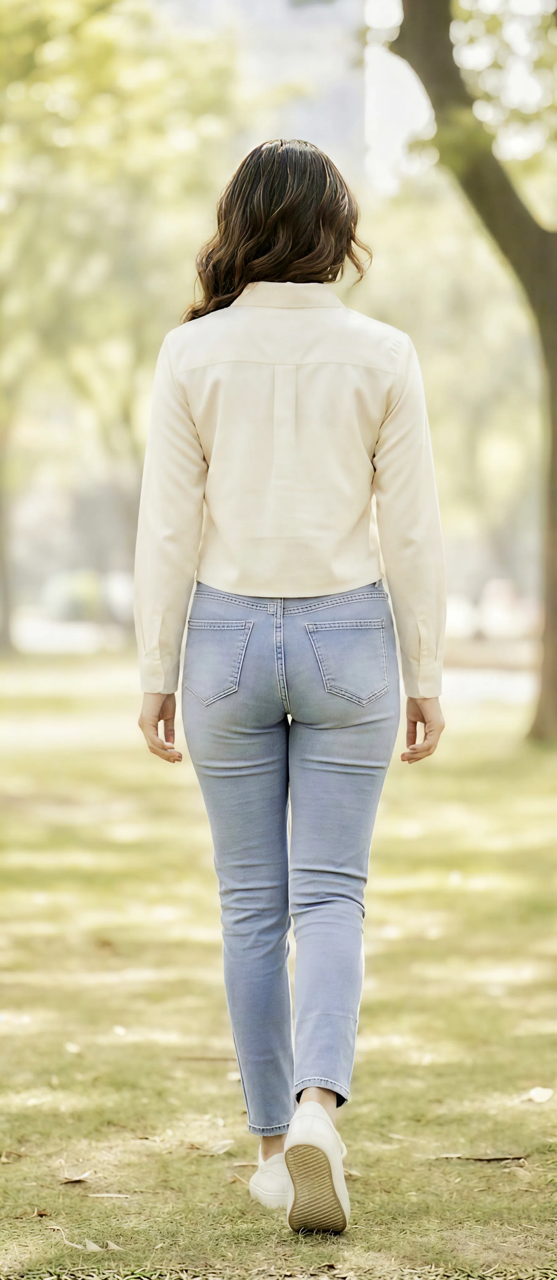 Premium Lavender Crepe Casual Shirt for Women - Chic Back-Detailing & Regular Fit
